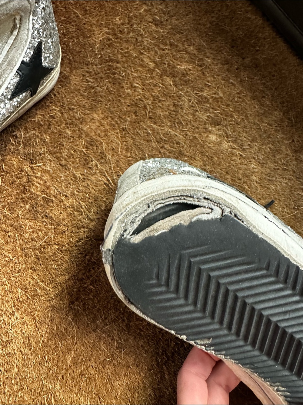 Golden Goose Slide Silver Glitter Black Star 40 - Picture 5 of 11
